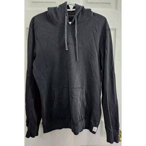 Reigning Champ Womens Black Hoodie Embroidered Spell Out Black Large
